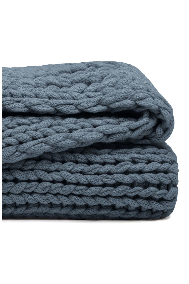 Chunky Knit Throw Blanket, Alternate, color, STONE