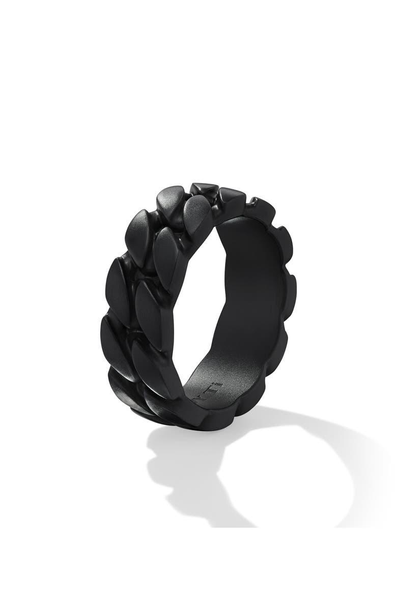 David Yurman Black Titanium Curb Chain Ring, Alternate, color, Black Titanium