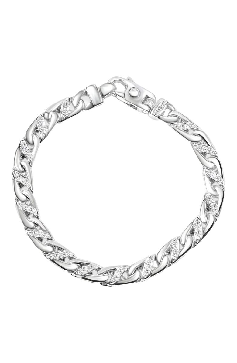 Bliss Diamond Men's Mariner 14k Gold (34gram) or Platinum (60gram) 7mm Link Bracelet 8.5", Main, color,