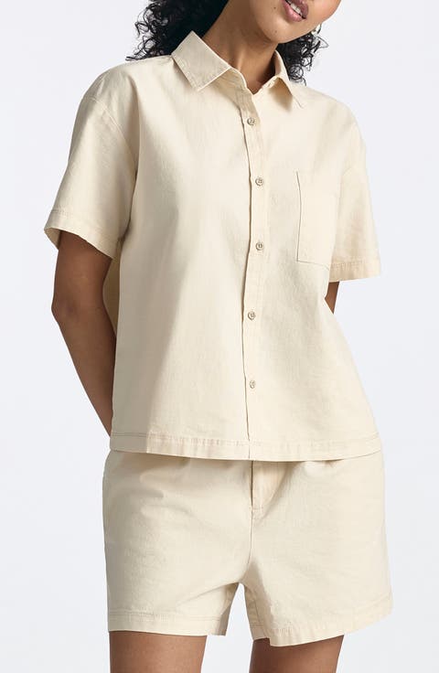 Cotton & Hemp Button-Up Shirt