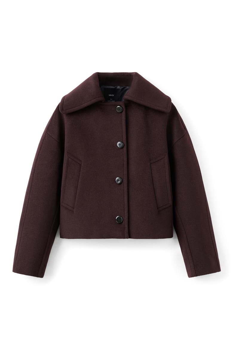 Wool Blend Crop Jacket, Alternate, color, MAROON