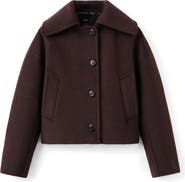 MANGO Wool Blend Crop Jacket