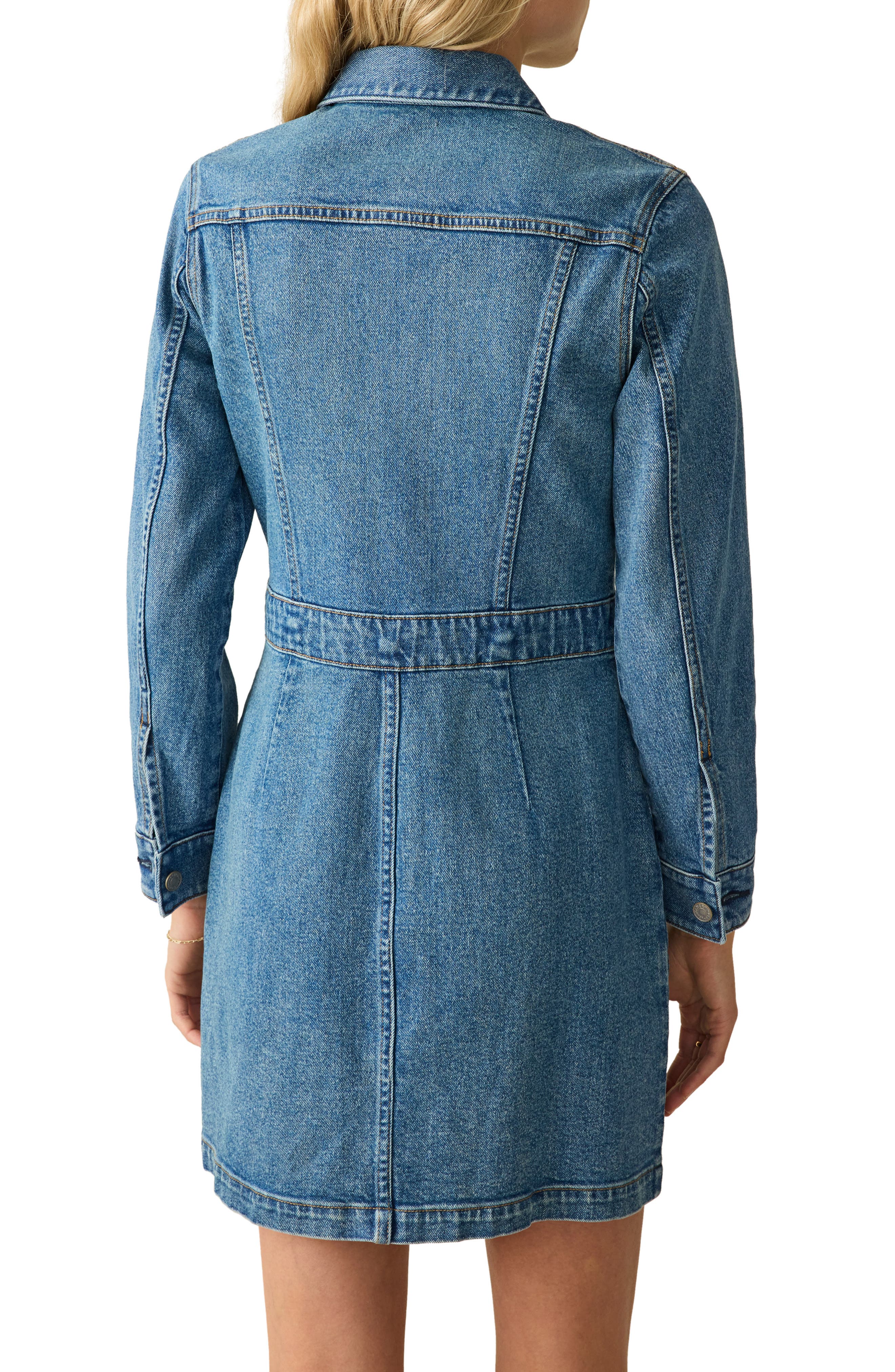 Michelle Long Sleeve Denim Mini Shirtdress - image 2