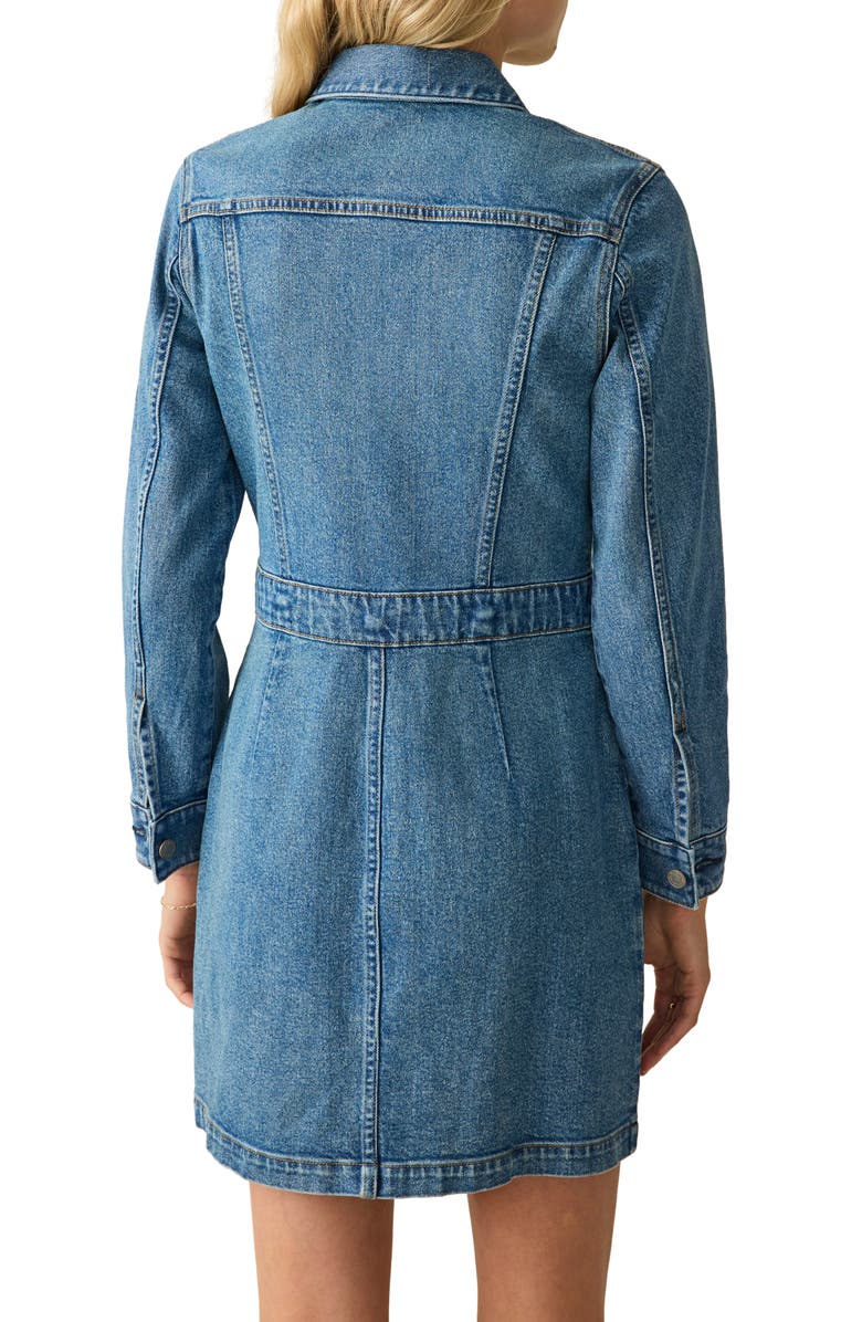Faherty Michelle Long Sleeve Denim Mini Shirtdress, Alternate, color, Sea Bright Wash