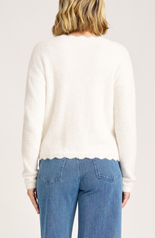 Matty M . Delfina Scallop Cardigan In White