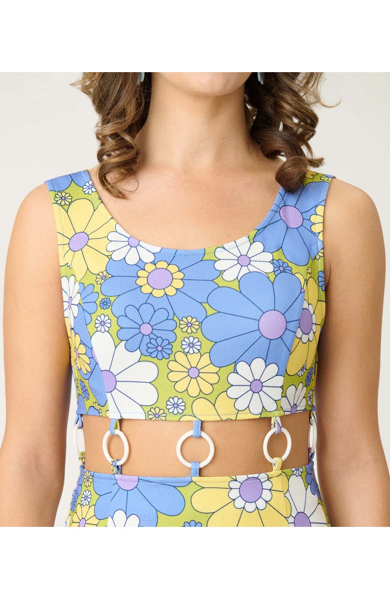 Smak Parlour Gettin Groovy Mini Dress, Alternate, color, Green Floral Print