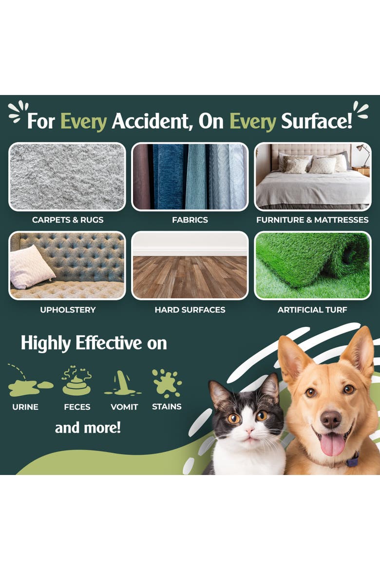 Pet Mess and Odor Cleanup Bundle, 15oz Bag, Broom, 24oz Spray, Alternate, color, Multicolored