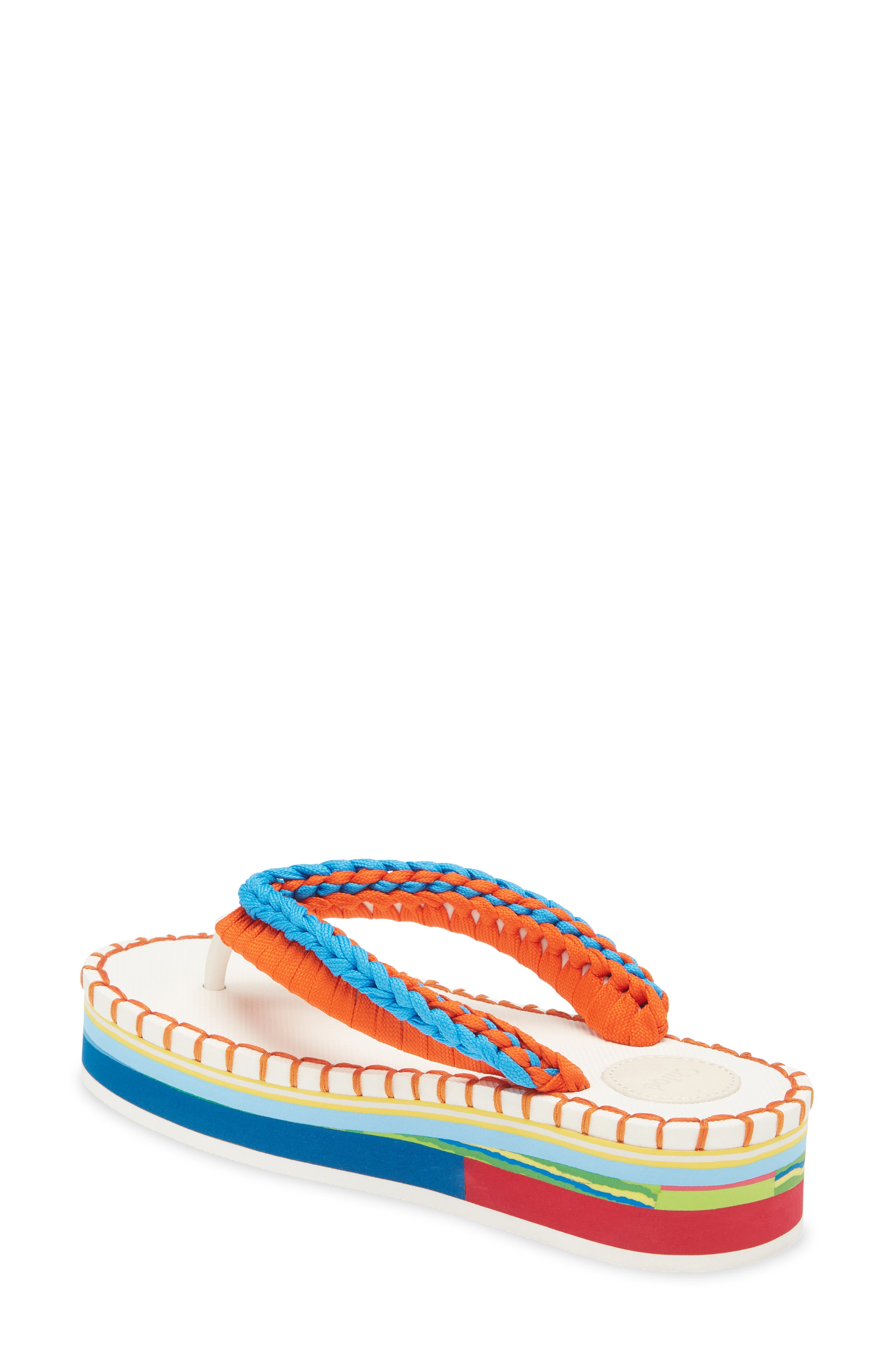 Lou Platform Flip Flop, Alternate, color, ORANGE/ BLUE