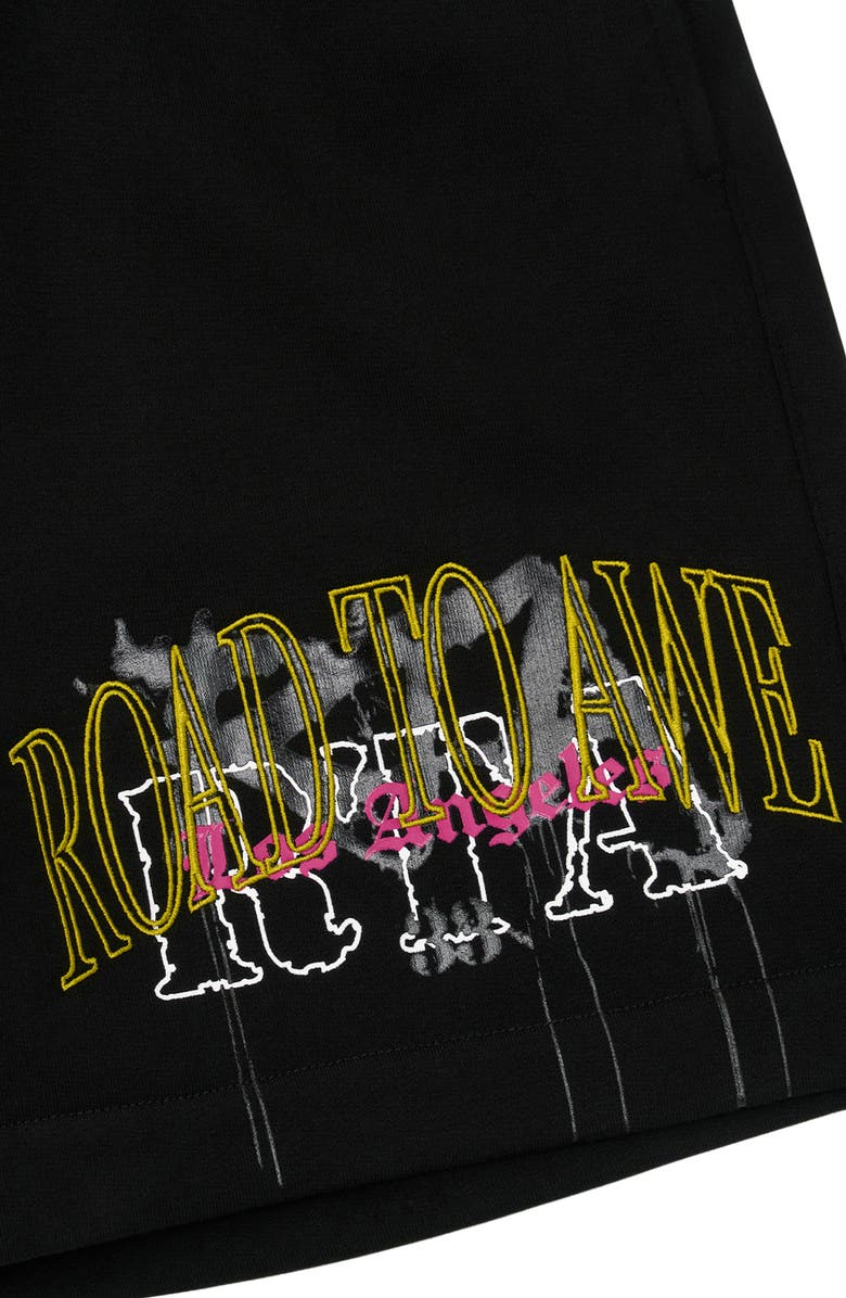 RtA Clyde Pull-On Shorts, Alternate, color, Black Mixed Logo