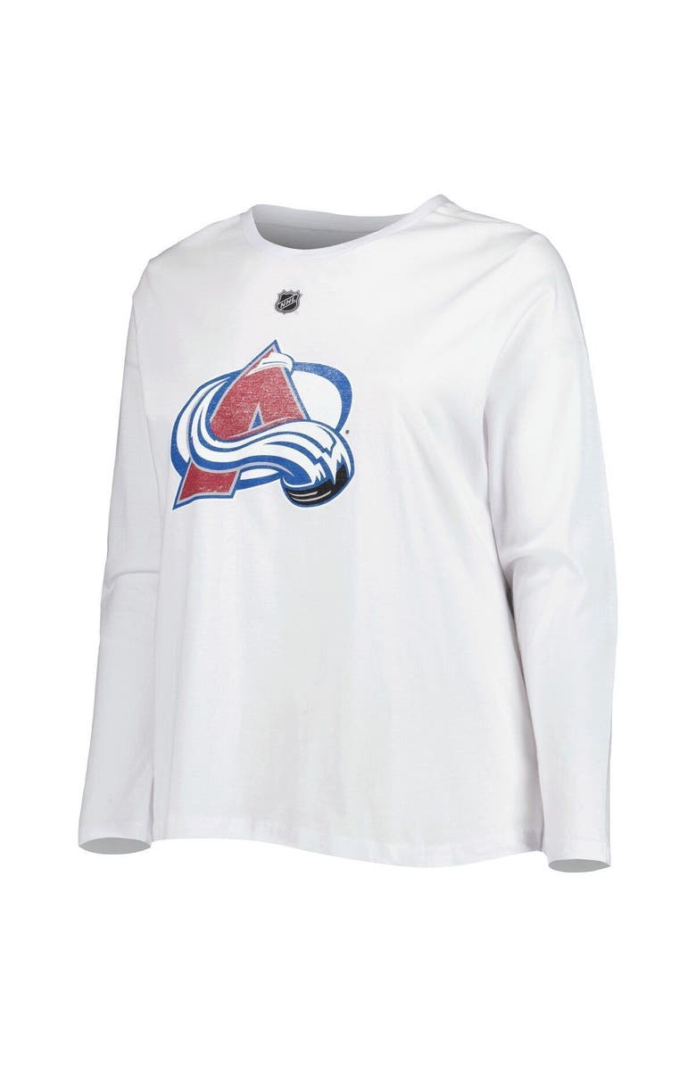 PROFILE Women
s Profile Cale Makar White Colorado Avalanche Plus Size Name 
Number Long Sleeve T-Shirt, Alternate, color, White