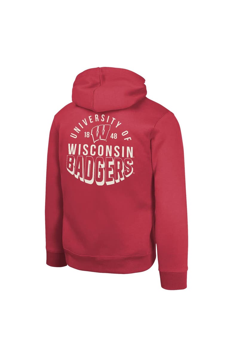 Outerstuff Youth Red Wisconsin Badgers Team Banner Fleece Pullover Hoodie, Alternate, color,