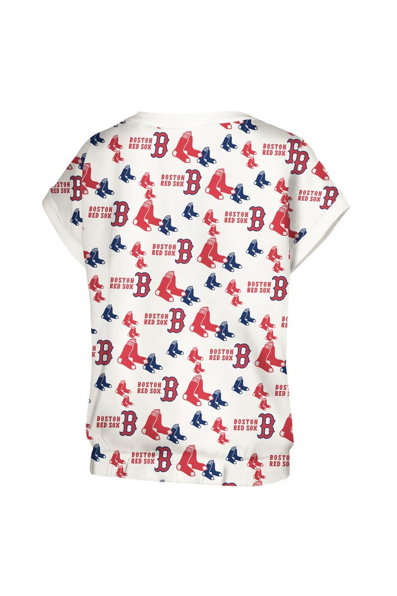 Women's Lusso  White Boston Red Sox Madge Dolman Tri-Blend T-Shirt, Alternate, color, White