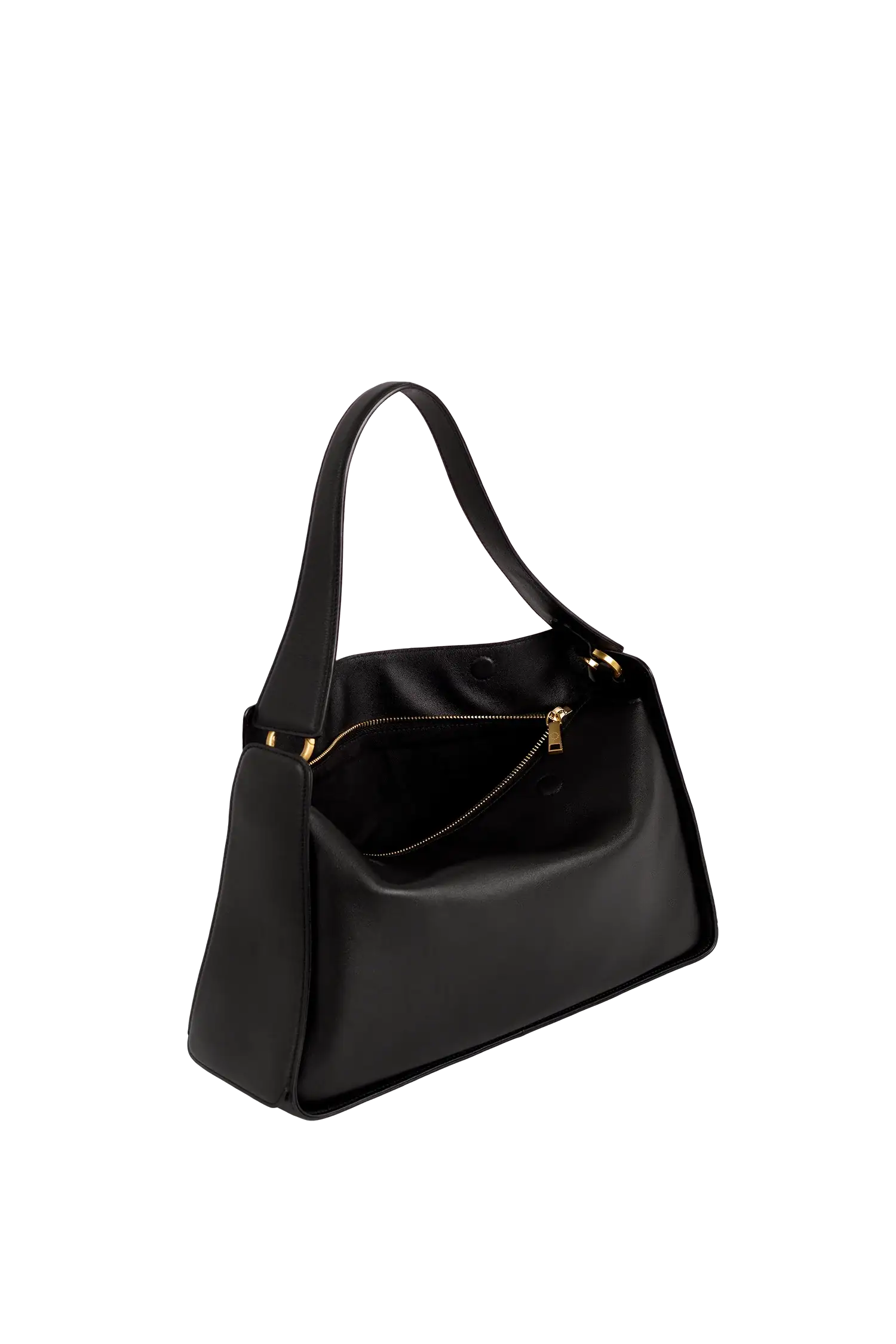 Esthera 10AM Maxi Leather Shoulder Bag, Alternate, color, Black