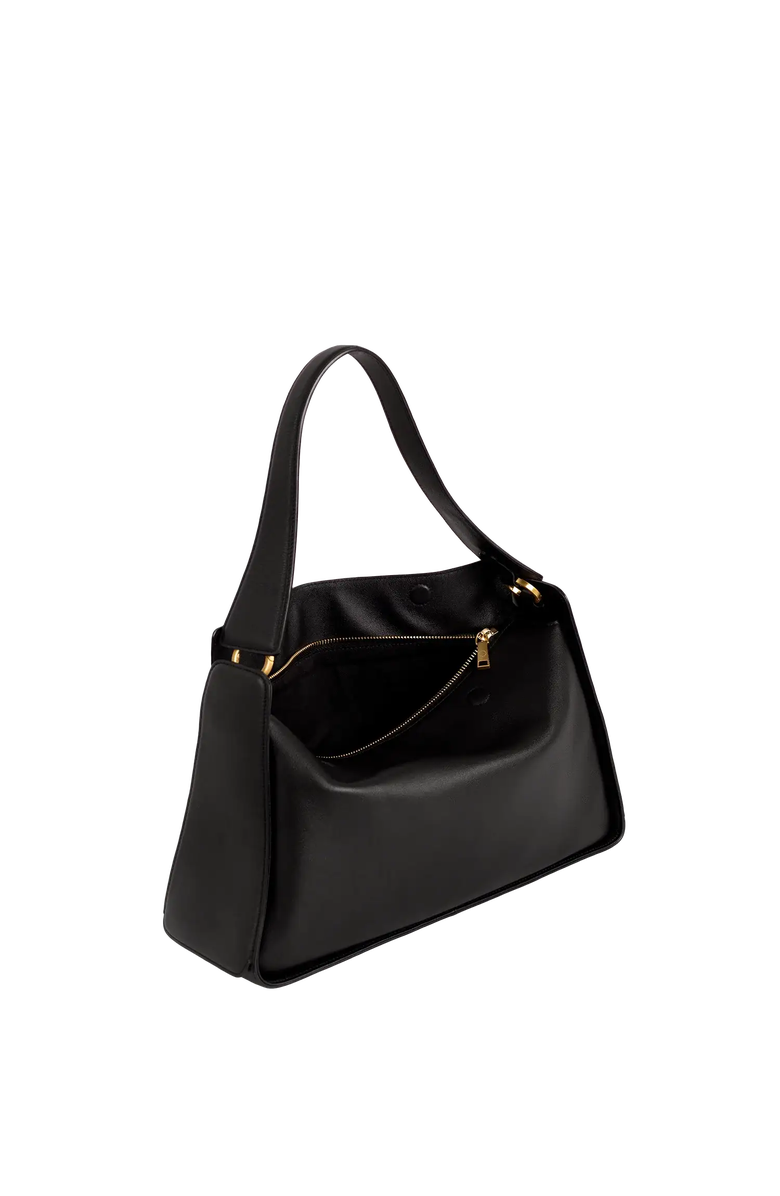 Esthera 10AM Maxi Leather Shoulder Bag, Alternate, color, Black