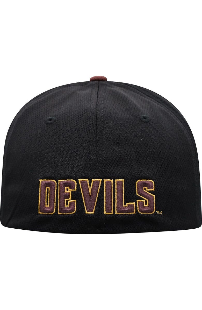 TOP OF THE WORLD Men's Top of the World Black/Maroon Arizona State Sun Devils Two-Tone Reflex Hybrid Tech Flex Hat, Alternate, color, 