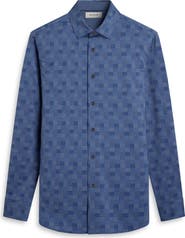 Bugatchi Jimmy OoohCotton® Grid Button-Up Shirt