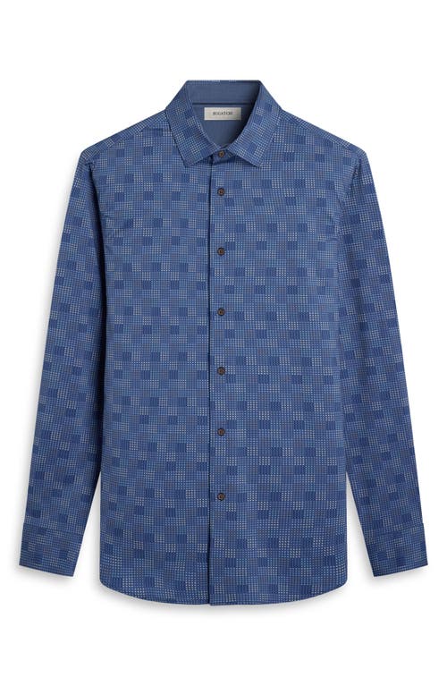 Bugatchi Jimmy Ooohcotton® Grid Button-up Shirt In Blue