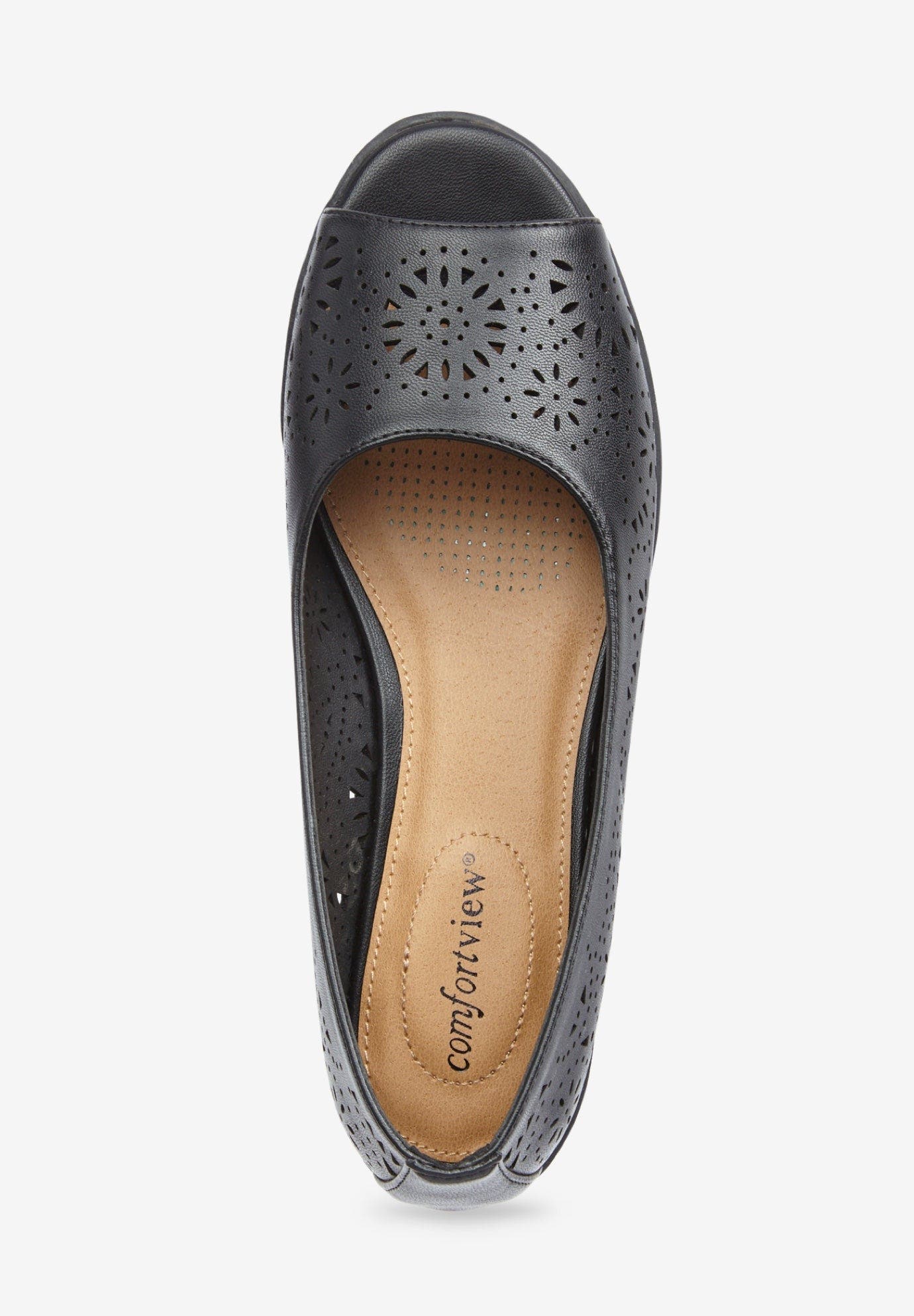 Comfortview The Korrina Slip On Flat, Alternate, color, Black