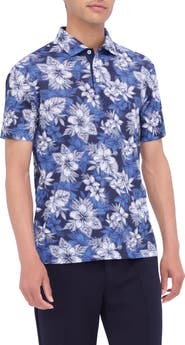 Bugatchi Hendrix Digital Floral Print Pima Cotton Polo