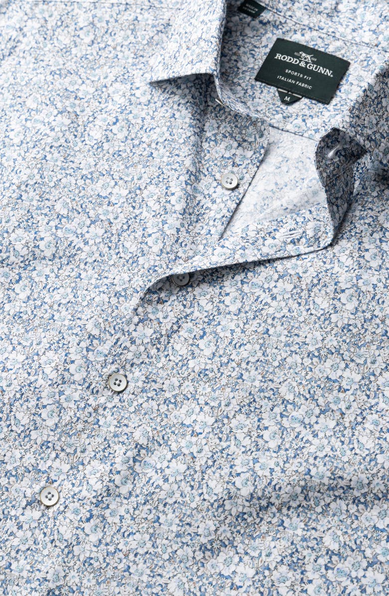 Rodd & Gunn Dorset Street Floral Short Sleeve Button-Up Shirt, Alternate, color, Sea