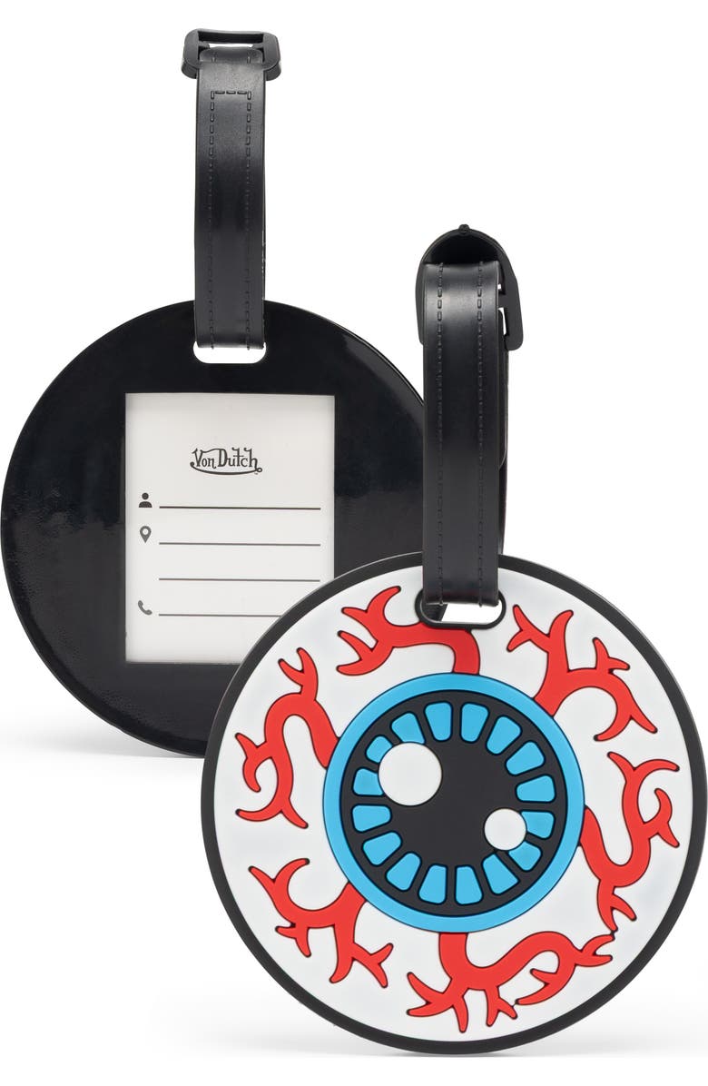 Von Dutch Vision 2-Piece Suitcase ID Tag Set with Adjustable Straps, Main, color, Vision