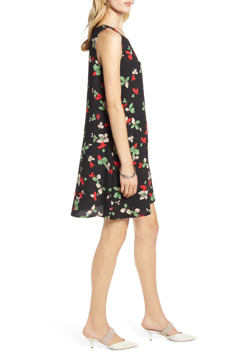 A-Line Dress, Alternate, color, BLACK SIMPLE FLORAL