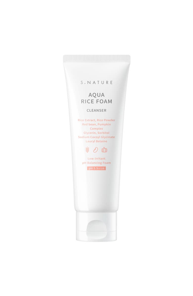 S.NATURE AQUA RICE FOAM CLEANSER, Main, color,