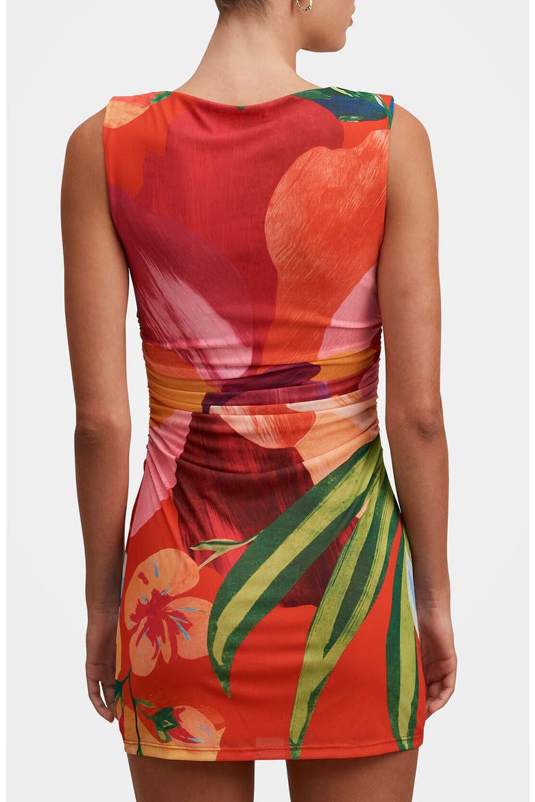 Lucille Ruched Mesh Minidress, Alternate, color, SOLA TROPICAL