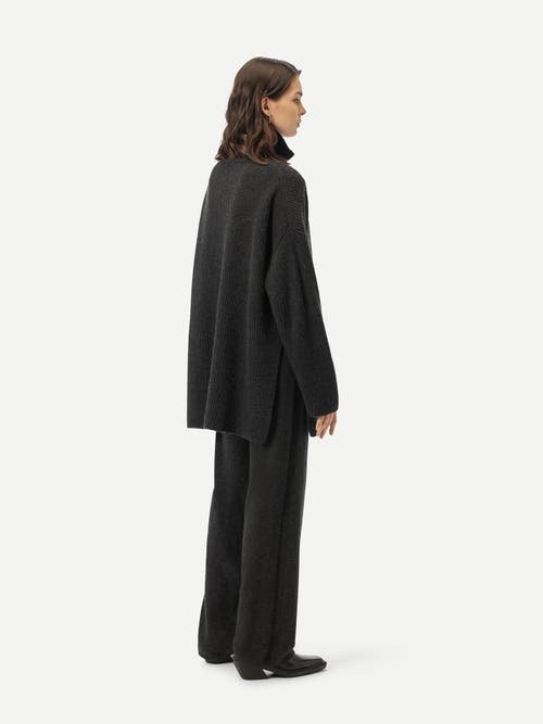 Gobi Mongolian Cashmere Cashmere Quarter-zip Sweater In Charcoal