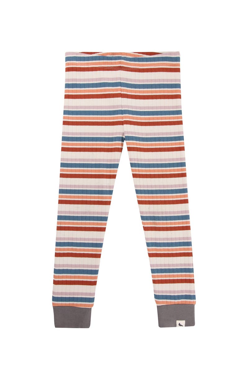 Turtledove London Kids Organic Cotton Retro Stripe Print Leggings, Alternate, color, Multi