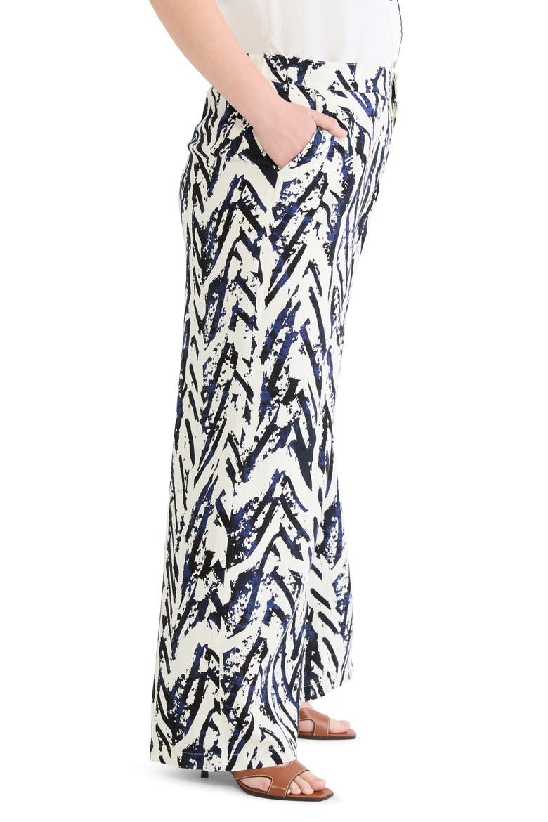Indigo Crosshatch Linen Blend Wide Leg Pants, Alternate, color, INDIGO MULTI