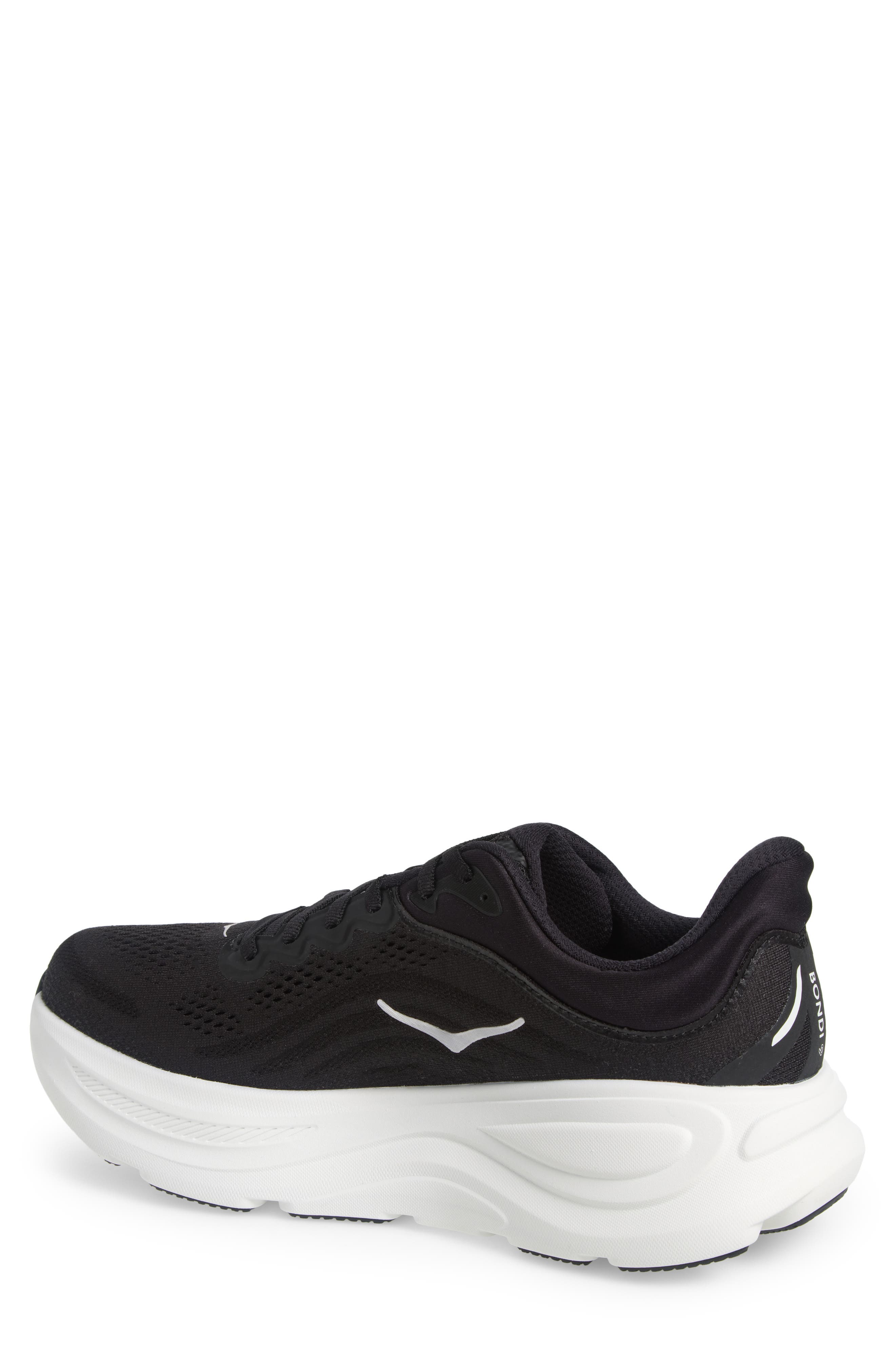 HOKA Bondi 9 Running Shoe, Alternate, color, Black / White