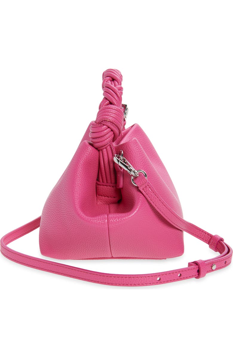 Ganni Small Bou Grained Faux Leather Top Handle Bag, Alternate, color, Cabaret