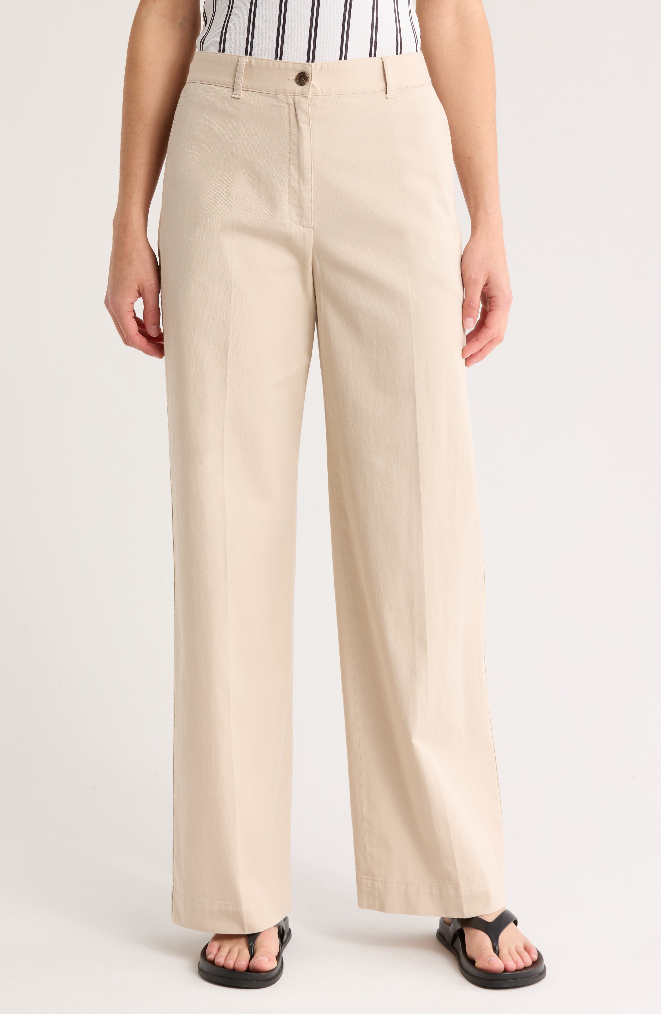 Theory Patton Flat Front Stretch Cotton Pants