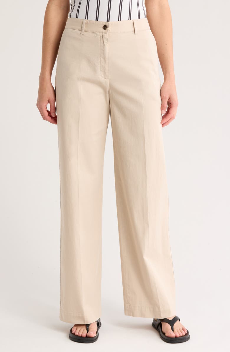 Theory Patton Flat Front Stretch Cotton Pants, Main, color, New Sand - 1S0