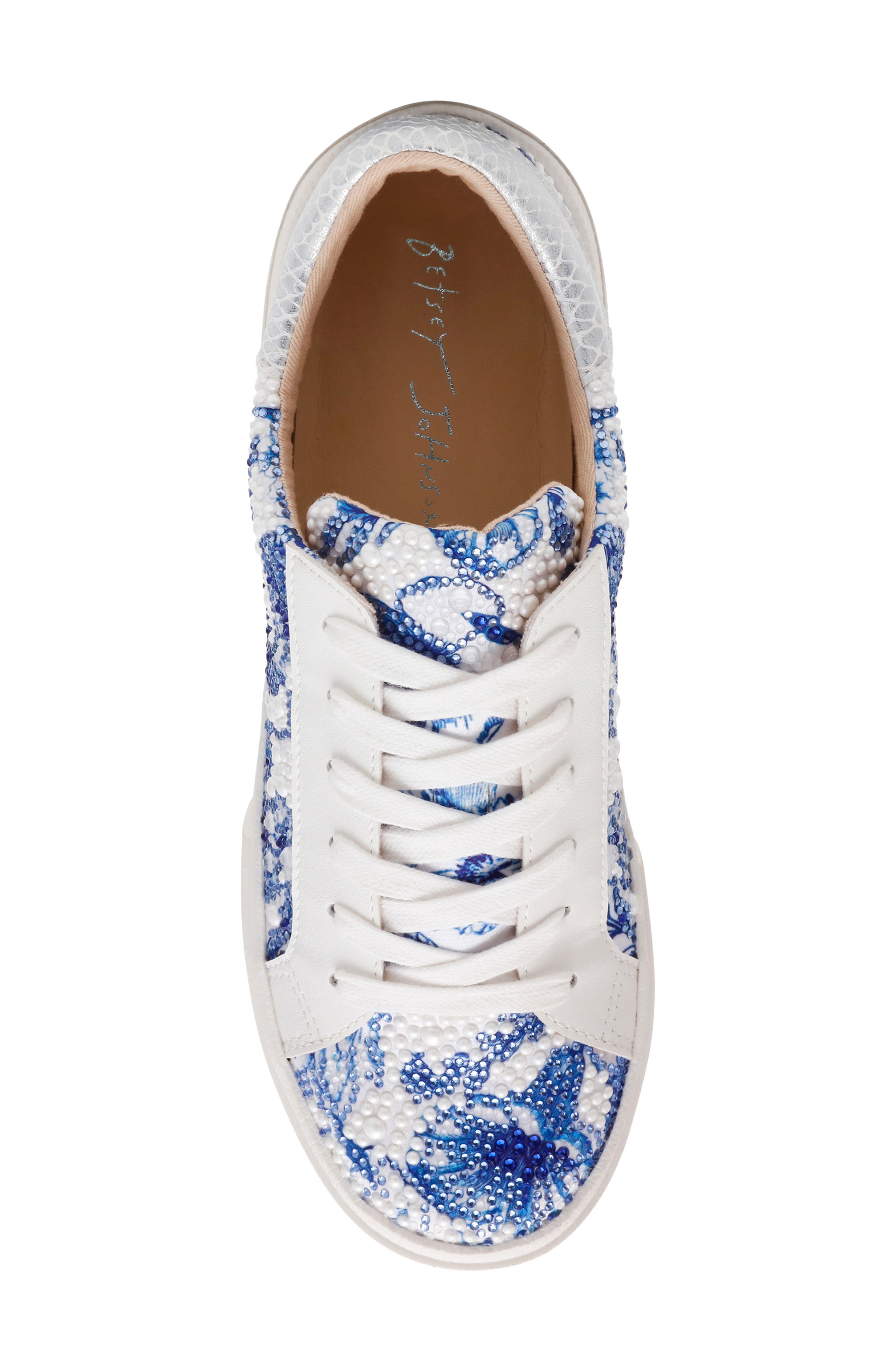 Damon Sneaker, Alternate, color, WHITE/ BLUE FLORAL