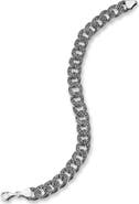 Yield of Men Men's Etched Oxidized Sterling Silver Curb Chain Bracelet