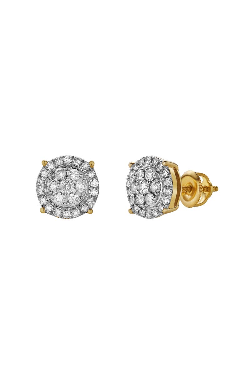 LuvMyJewelry Aethra 10K Yellow Gold Cluster Diamond Unisex Earrings - 0.49 Cts, Alternate, color, 10K Yellow Gold
