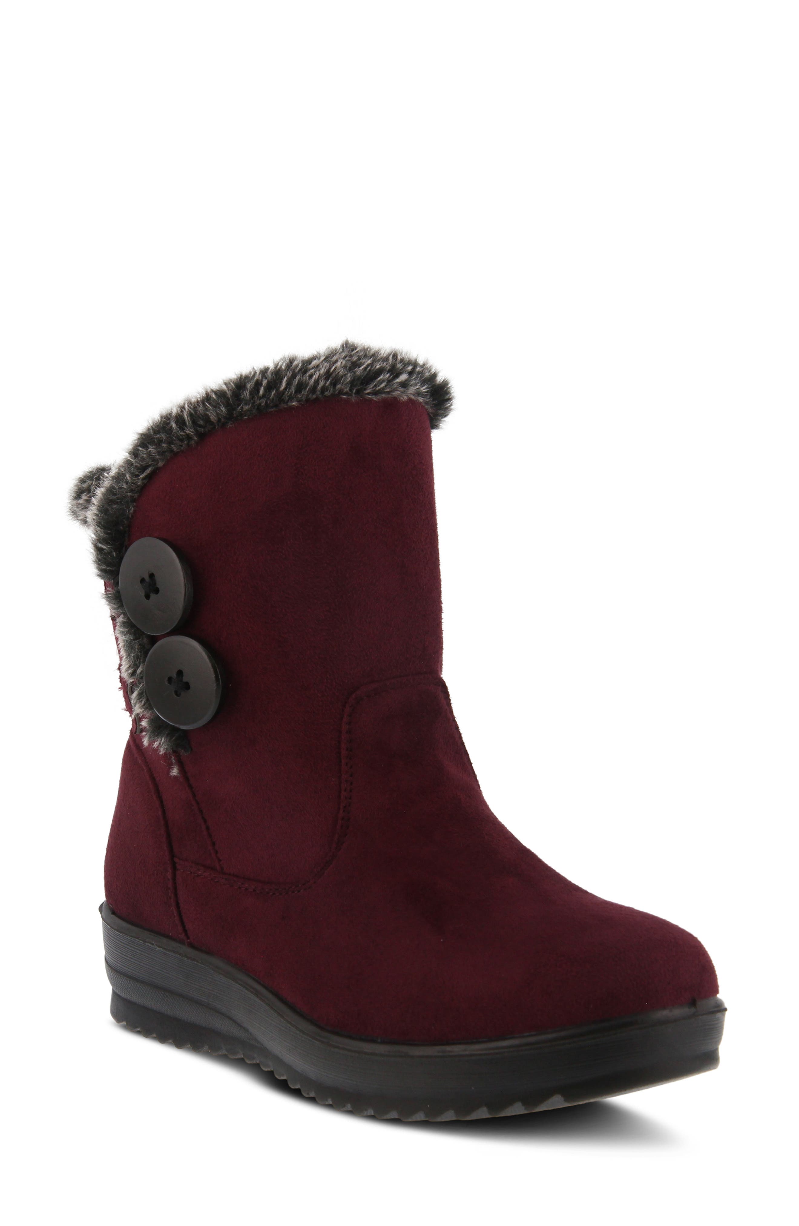 Istra Waterproof Winter Boot, Main, color, BURGUNDY FAUX FUR