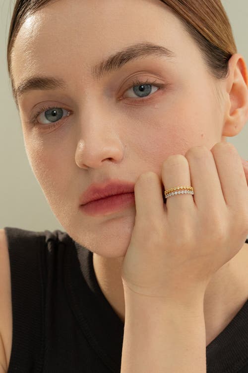 Bearfruit Jewelry Thin Crystal Band Ring In Gold