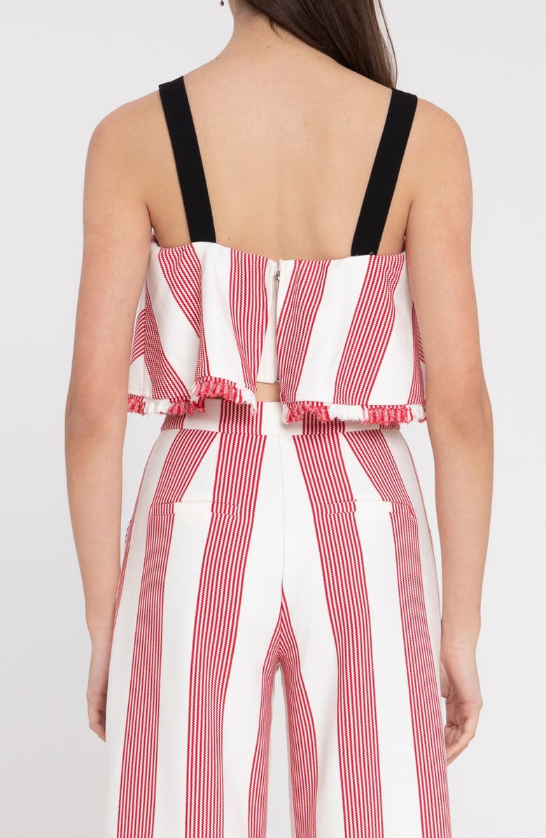 English Factory Stripe Crop Tank, Alternate, color, Red