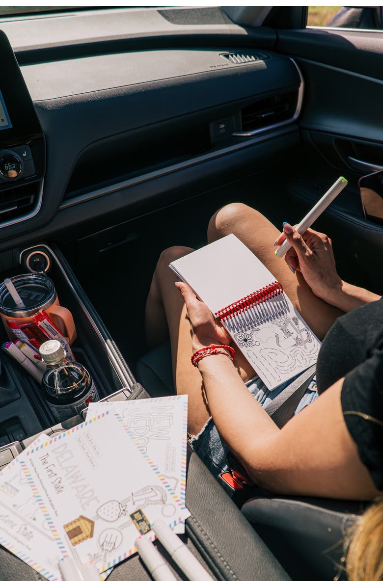 A Brighter Year 51-Piece Color Your Own State Postcards Bundle, Alternate, color, Multicolor