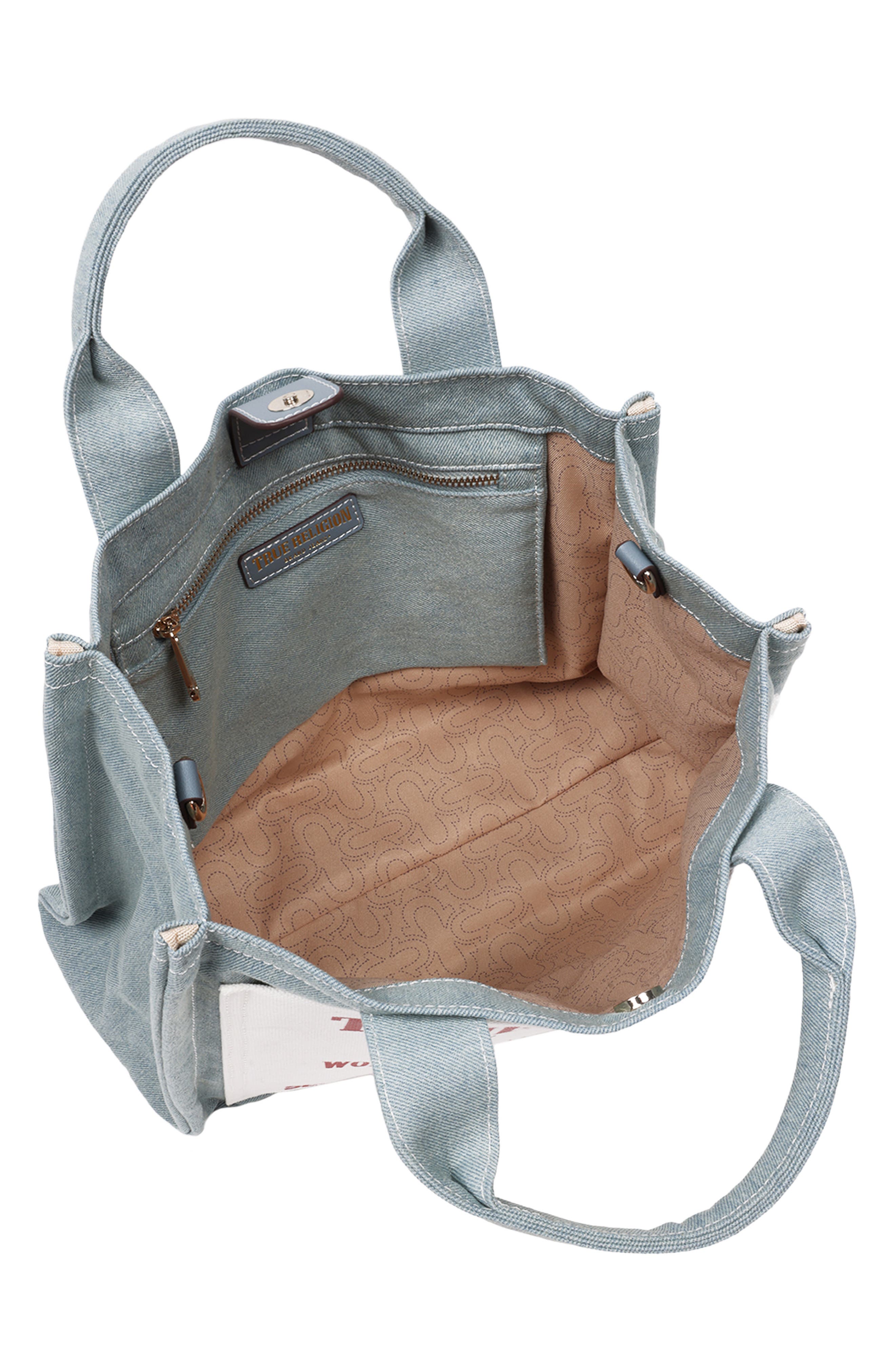 True Religion Ace Mega Buddha Tote, Alternate, color, Denim