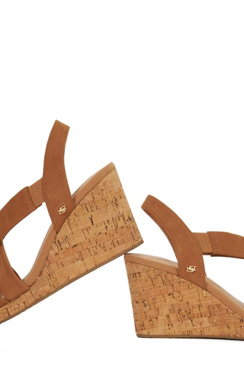 Dune London Kamies Slingback Platform Wedge Sandal In Tan