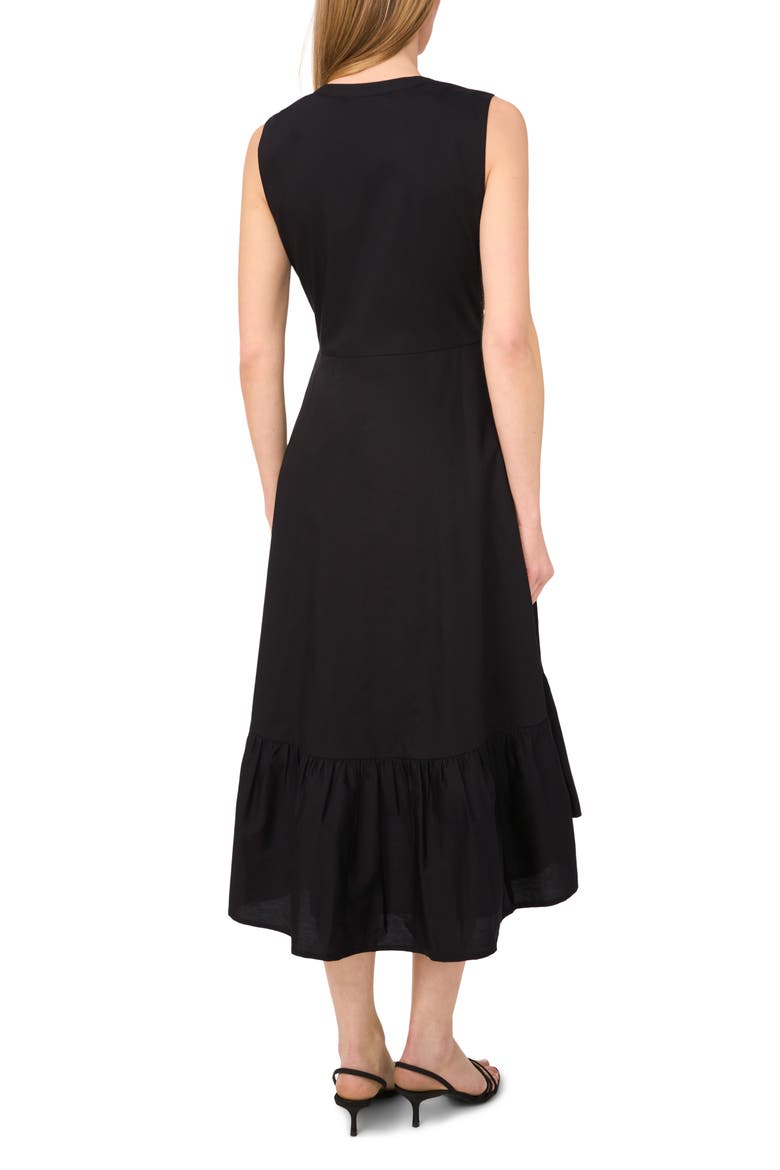 Tie Front Cotton Midi Sundress, Alternate, color, RICH BLACK