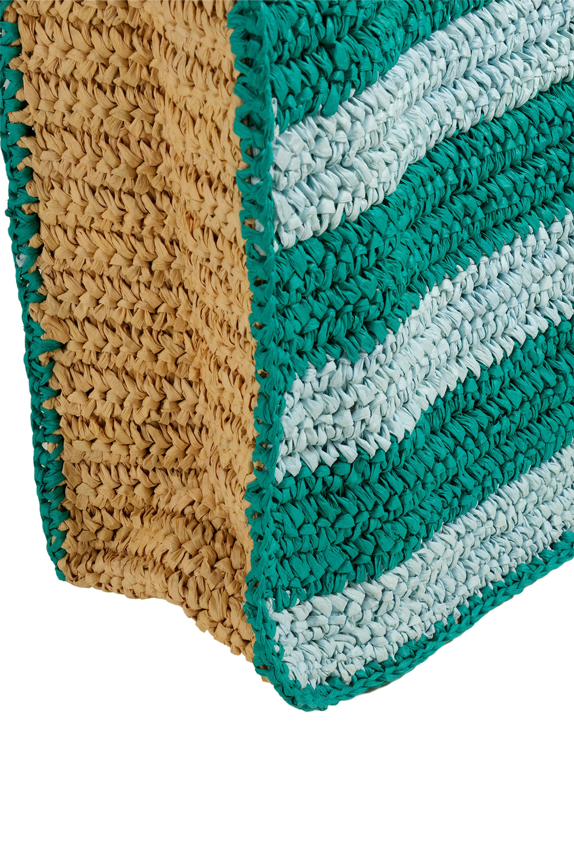 Delhi 100% Raffia Shoulder Bag 17X14 In, Alternate, color, Blue-Green