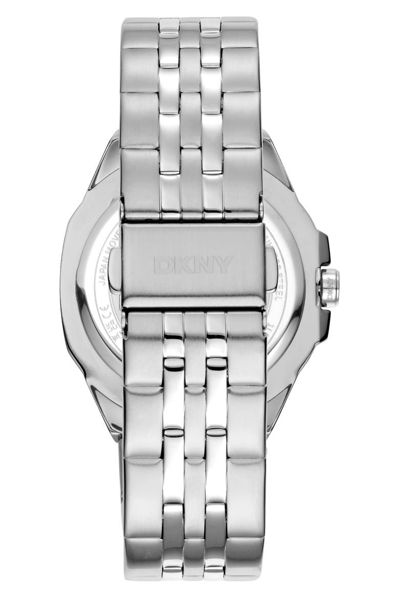 Crystal Embellished Three Hand Quartz Bracelet Watch, 36mm, Alternate, color, SILVER