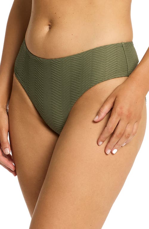 Sea Level Caracus Mid Rise Bikini Bottoms In Green
