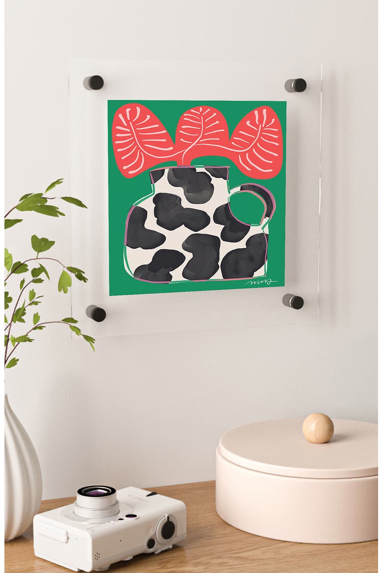 Bright Vase Floating Art Print, Alternate, color, BLACK-WHITE