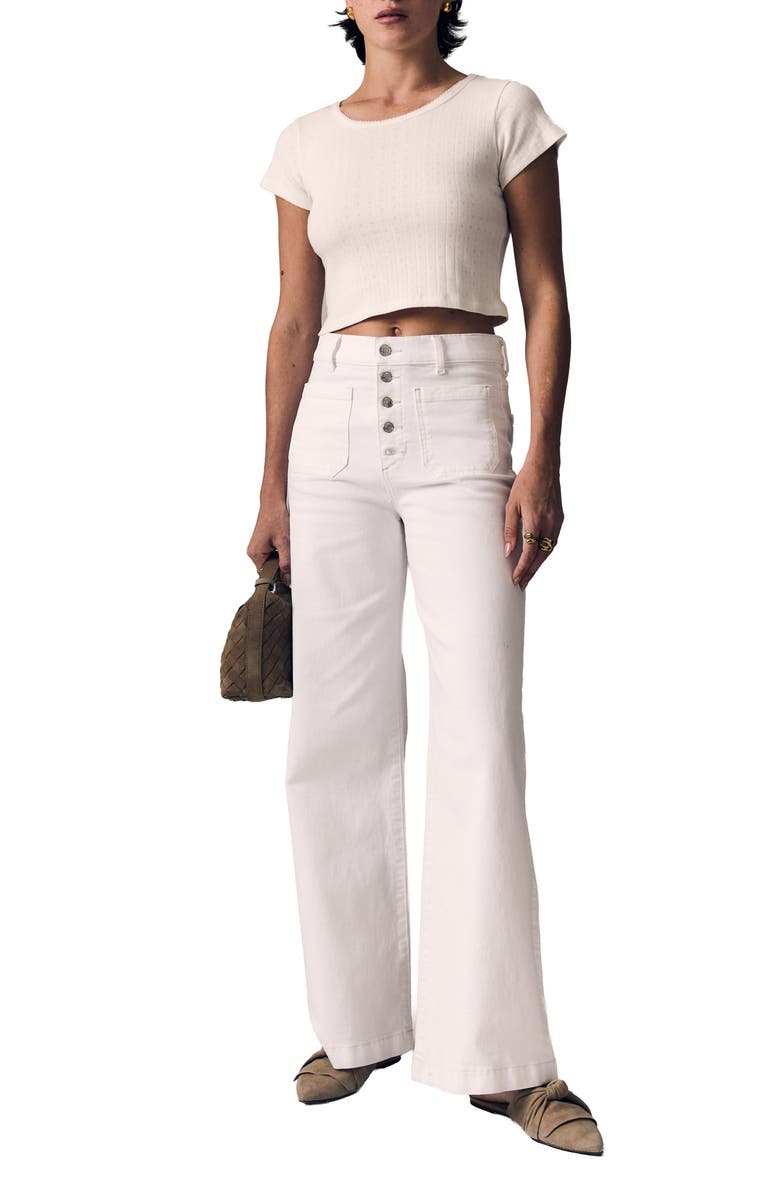 LE JEAN Georgia Patch Pocket Wide Leg Jeans, Alternate, color, White